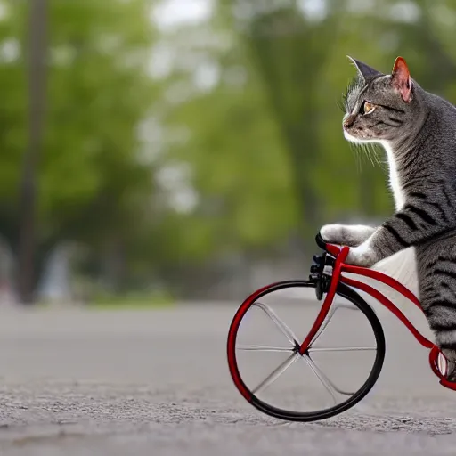 Image similar to a cat riding a bike, high quality, professional, HD, 8K, highly detailed