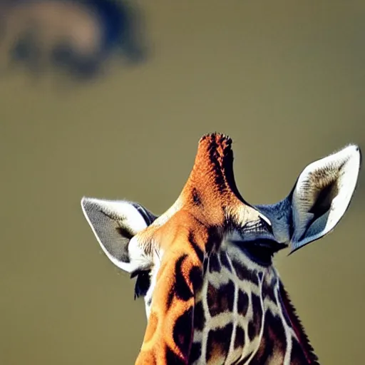 Image similar to duck head on a giraffe