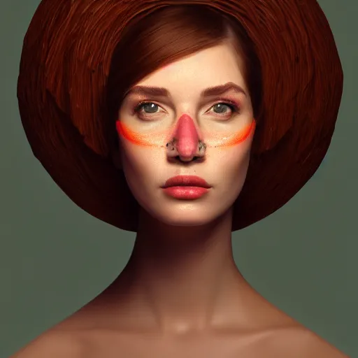 Image similar to portrait of a woman with a bundt pan face, digital art, 8k, trending on artstation