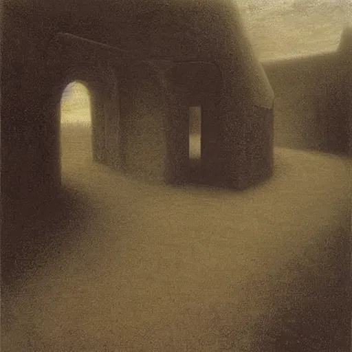 Image similar to old roads now turned eerie, by Odd Nerdrum, by M.C. Escher, beautiful, eerie, surreal, colorful