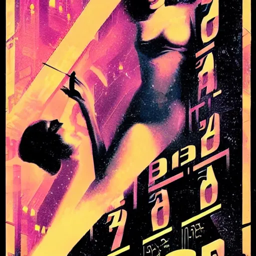 Image similar to a movie poster for pandora ’ s box ( 1 9 2 9 ) in the style of blade runner