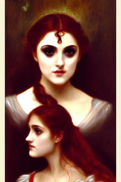 Image similar to phantom of the opera, painting by rossetti bouguereau, detailed art, artstation