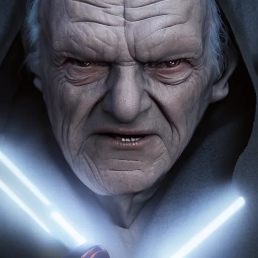 Image similar to portrait of darth sidious teaches master yoda the dark side of the force, 8 k uhd, unreal engine, octane render in the artstyle of finnian macmanus, john park and greg rutkowski