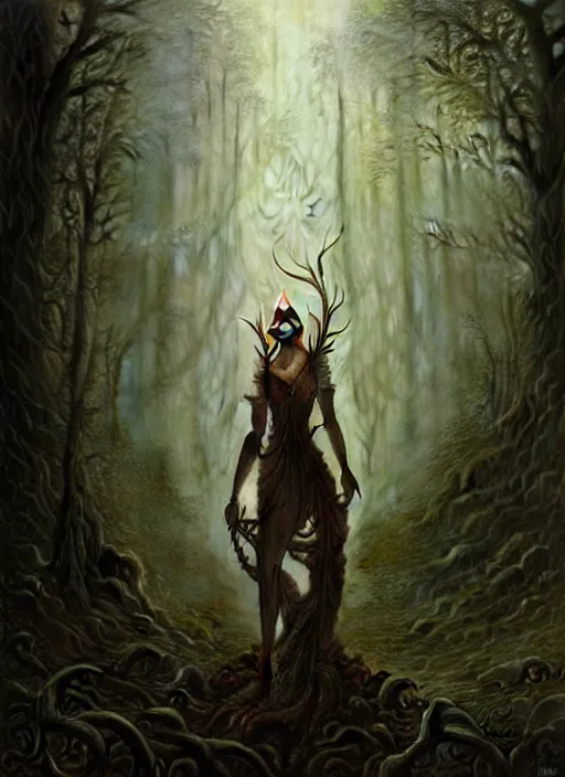 Image similar to portrait shot of forest elf in a scenic dystopian environment, intricate, elegant, highly detailed, centered, digital painting, artstation, concept art, smooth, sharp focus, illustration, artgerm, tomasz alen kopera, peter mohrbacher, donato giancola, joseph christian leyendecker, wlop, boris vallejo