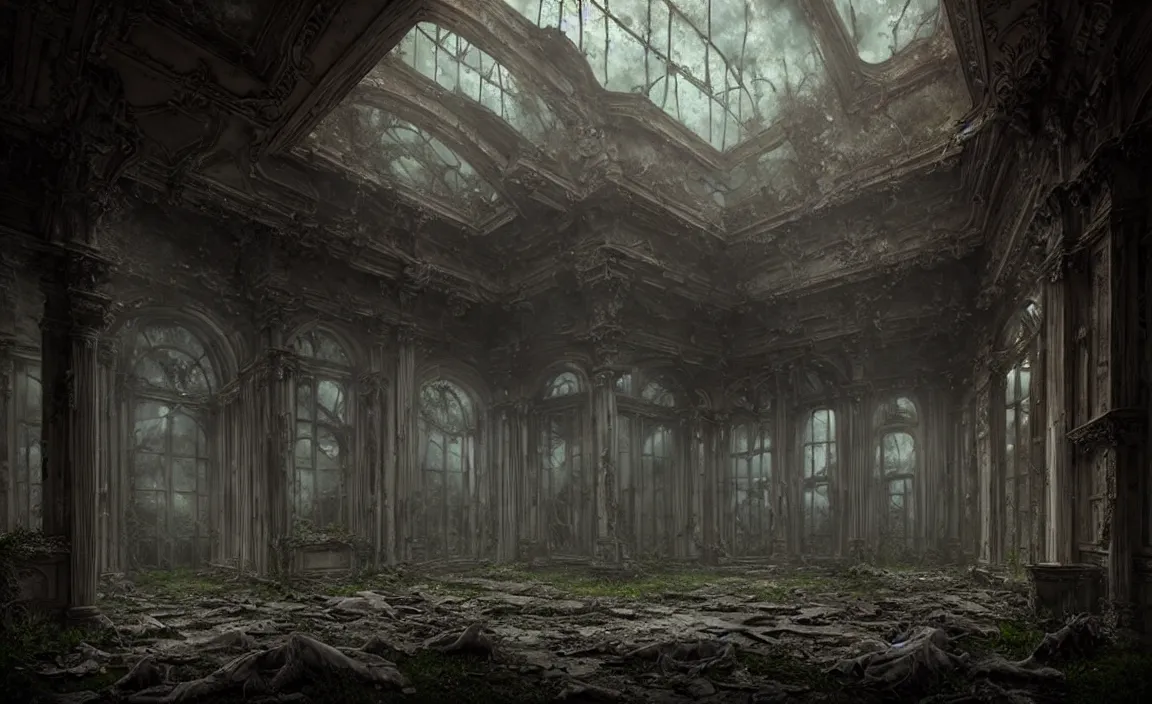 Image similar to epic professional digital art of abandoned ruins, faint taupe moody atmospheric lighting, painted, intricate, detailed, detailed, foreboding, by leesha hannigan, wayne haag, reyna rochin, ignacio fernandez rios, mark ryden, iris van herpen,, epic, stunning, gorgeous, much wow, cinematic, masterpiece.