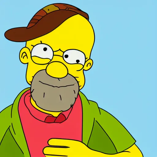 Image similar to lucio dalla as a simpson character