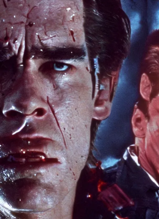 Image similar to film still of Tommy Lee Jones as The Terminator in The Terminator, 4k