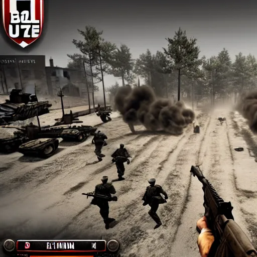 Image similar to battle of berlin in pc game hell let loose, ww 2, 1 9 4 5, american soldiers, nazis, nazi germany, screenshot, unreal engine, gameplay, in - game