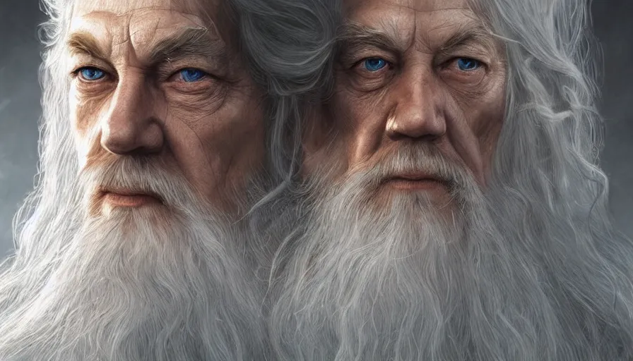 Image similar to Gandalf the white, beautiful realistic artwork on artstation