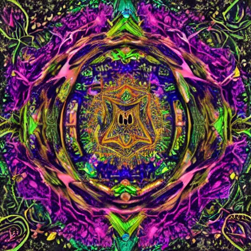 Image similar to Enchanted and magic forest, ayahuasca inspired