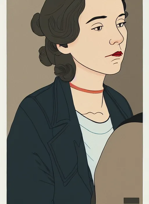 Image similar to a portrait of a pretty young lady by adrian tomine