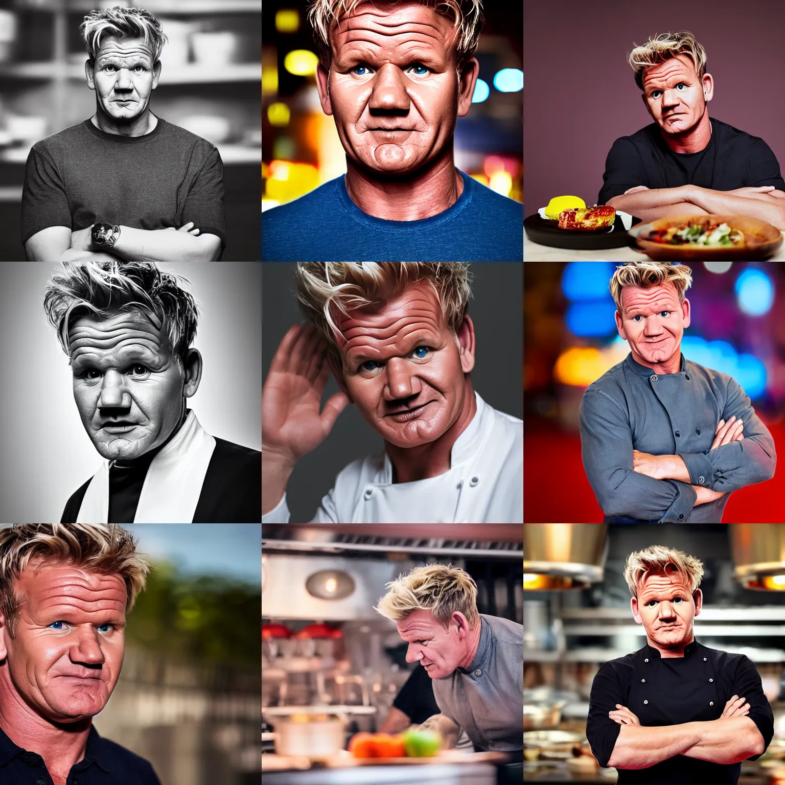Prompt: Gordon Ramsay as a Pixar character, portrait photography, bokeh, depth of field