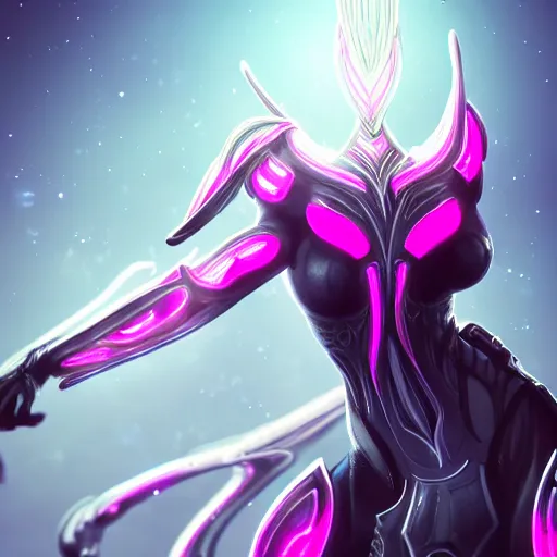 Prompt: highly detailed exquisite fanart, ant pov, of a beautiful female warframe, standing elegantly, shining reflective off-white plated armor, slick elegant design, bright Fuchsia skin, sharp claws, close full body shot, epic cinematic shot, realistic, professional digital art, high end digital art, DeviantArt, artstation, Furaffinity, 8k HD render, epic lighting, depth of field