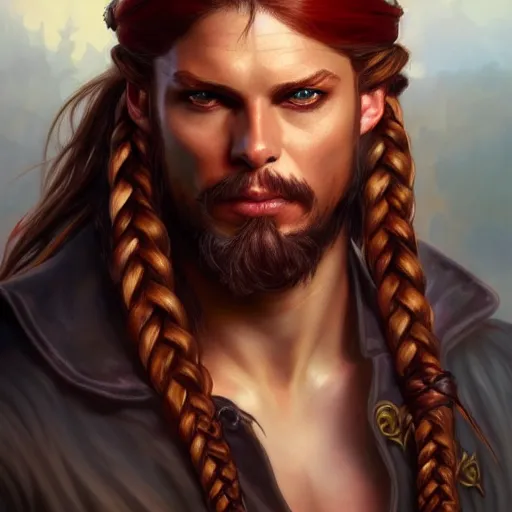 Portrait of male pirate, D&D, handsome, amber eyes, | Stable Diffusion ...