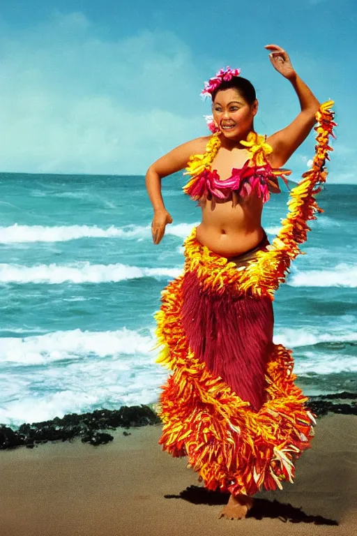 Image similar to female hawaiian hula dancer on beach by kim taylor reece, haunani veruschka von lehndorff, franco rubartelli, vogue landscape photo