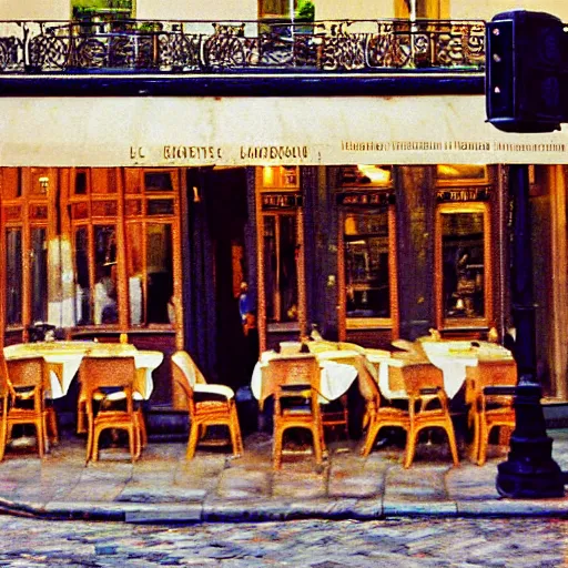 Prompt: an award winning photo by Saul Leiter of a beautiful Paris street viewed from inside a restaurant, photorealistic, ultradetailed, real, insanely beautiful, photography