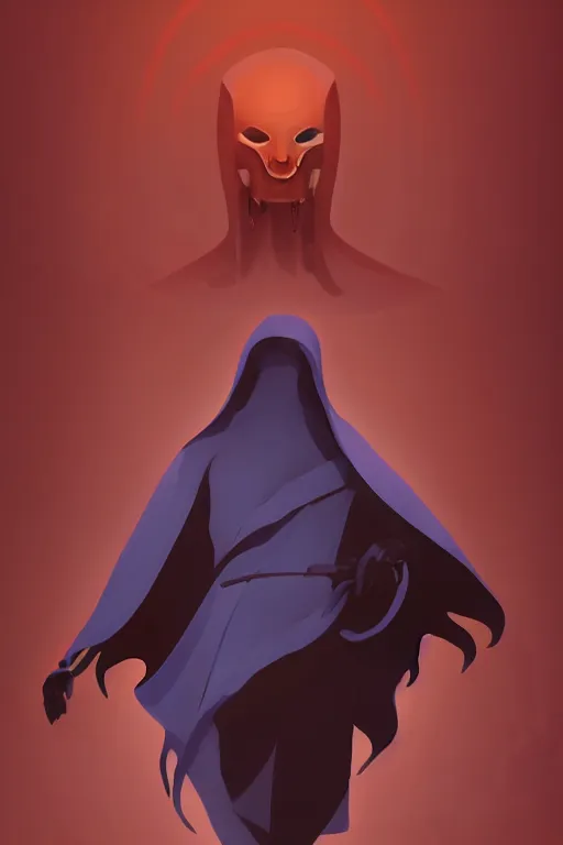 Image similar to face icon vector minimalist grim reaper, loftis, cory behance hd by jesper ejsing, by rhads, makoto shinkai and lois van baarle, ilya kuvshinov, rossdraws global illumination