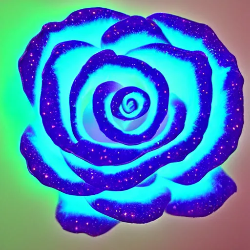 Prompt: a bioluminescent rose
