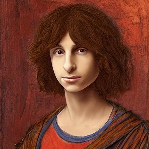 Image similar to finn wolfhard by leonardo da vinci