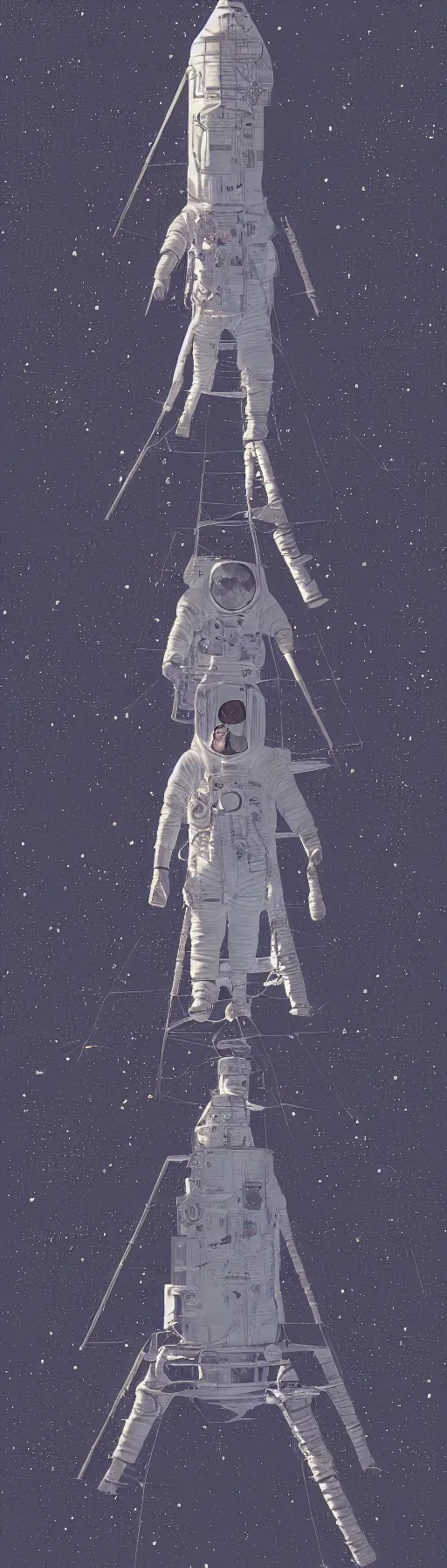 Image similar to an original jean giraud and beeple digital art masterpiece of apollo 1 1