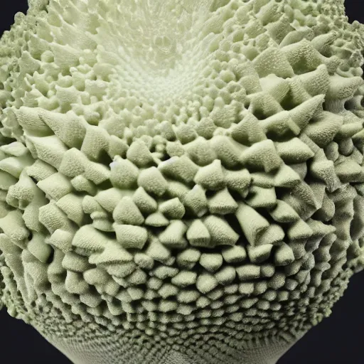 Image similar to romanesco on white surface simplyfied 8 k studio picture photorealistic