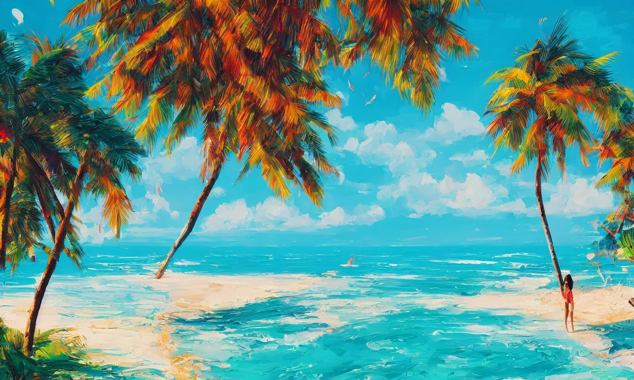 Image similar to paradise beach by alena aenami artworks in 4 k