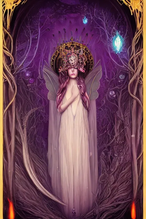 Image similar to jeweled crown, other worldly, fairy necromancer court, bones, art nouveau, by anato finnstark, tom bagshaw, brom