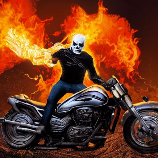 Prompt: ghost rider in avalanches, best in ai