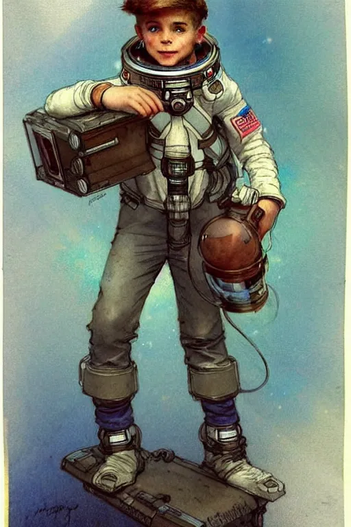 Prompt: ( ( ( ( ( 2 0 5 0 s retro future 1 0 year old boy super scientest in space pirate mechanics costume full portrait. muted colors. ) ) ) ) ) by jean baptiste monge, disney!!!!!!!!!!!!!!!!!!!!!!!!!!!!!!