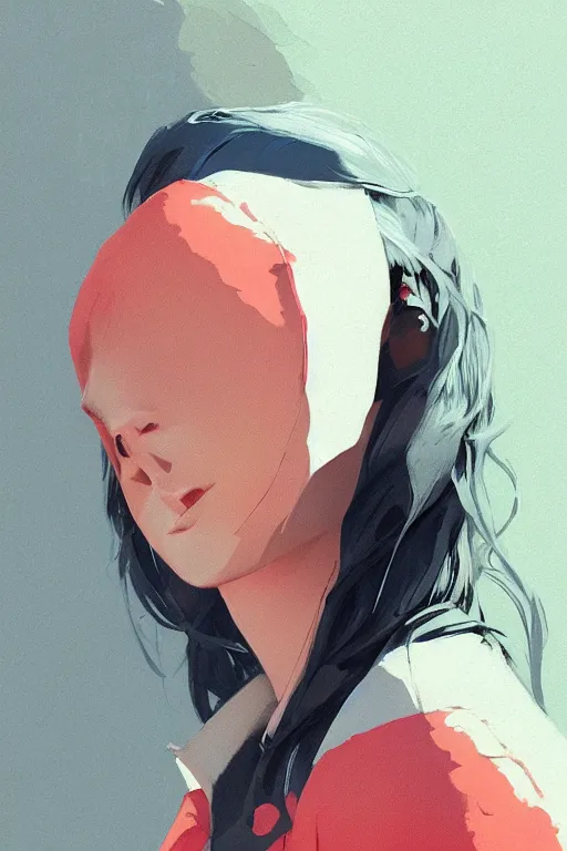 Image similar to a ultradetailed beautiful panting of a stylish woman, she is wearing an oversized nike jacket, by ilya kuvshinov, greg rutkowski, conrad roset and makoto shinkai