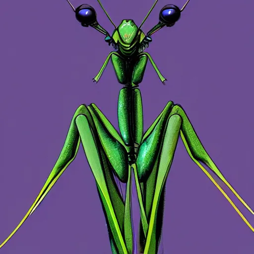 Image similar to a cyberpunk mantis