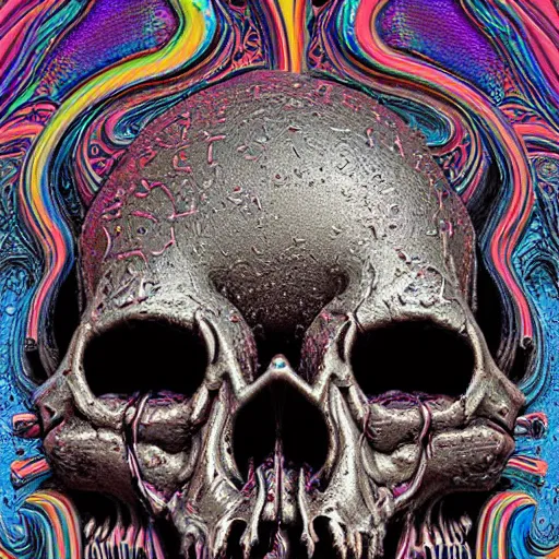 Image similar to portrait_of_a_melting_skull._intricate_abstract._psychedelic_liquod_embossed_intricate_artwork._by_Tooth_Wu_wlop_beeple_dan_mumford._octane_render_trending_on_artstat