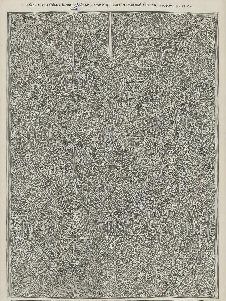 Prompt: beautiful and intricate diagram of geometric construction of the universe, masonic secrets, highly detailed engraving, beautiful blueprints