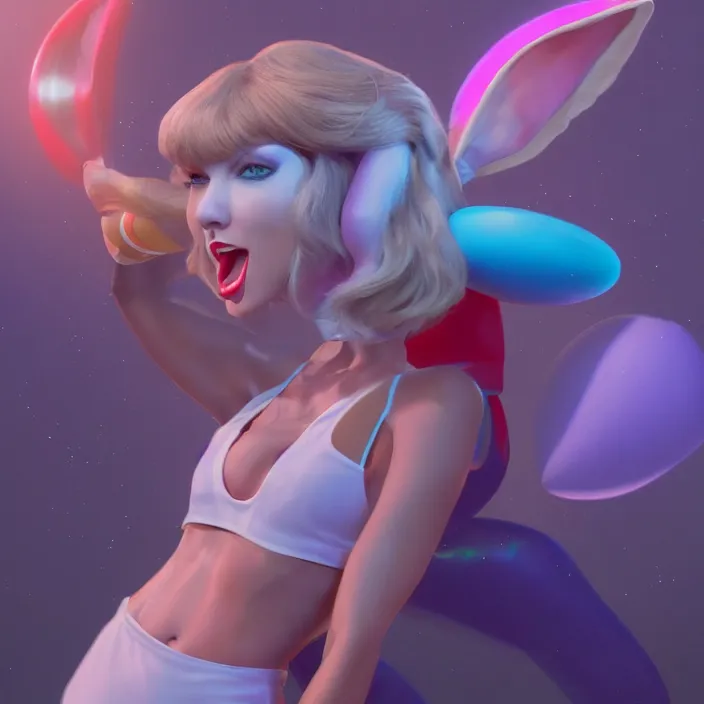 Prompt: portrait of Taylor Swift as Lola Bunny in SPACE JAM. intricate artwork. by, wlop, beeple, octane render, trending on artstation, greg rutkowski very coherent symmetrical artwork. cinematic, hyper realism, high detail, octane render, 8k, iridescent accents