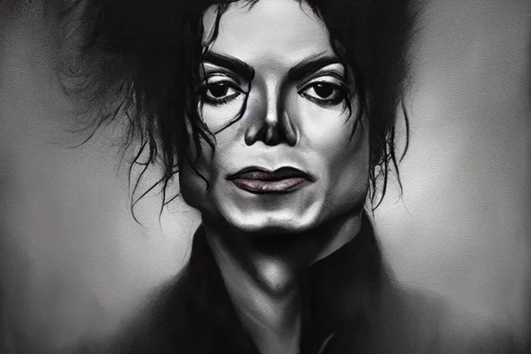 Image similar to michael jackson in the style of casey baugh,