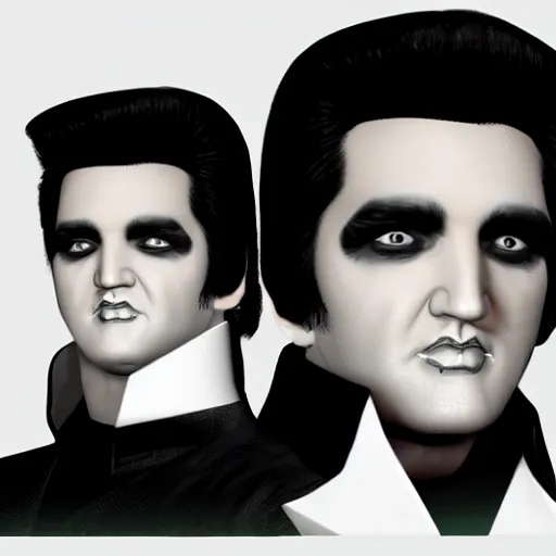 Image similar to Elvis Presley as a Gothboy, trending on artstation