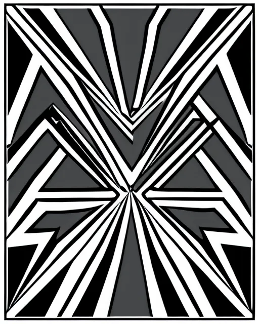 Image similar to triangle inside circle, digital art, very sharp, symmetry 2 d, vector, black and white, basic shapes
