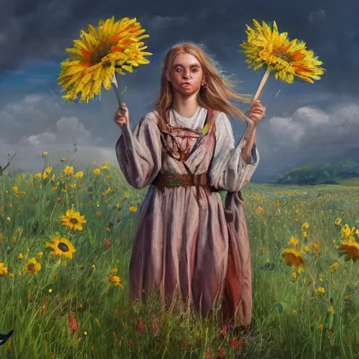 Image similar to midsommar 6, oil painting, ultradetailed, artstation, ultradetailed, digital painting, ultradetailed