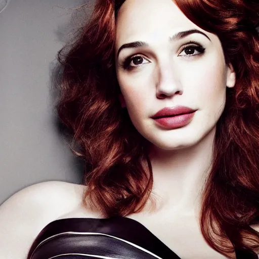 Image similar to portrait of christina hendricks and gal gadot hybrid by mario testino, headshot, detailed, award winning, sony a 7 r