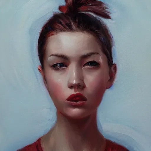 Image similar to apple head woman, oil painting, ultradetailed, artstation, ultradetailed pinterest,