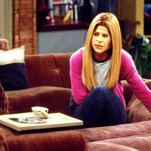 Image similar to movie still of michelle gellar starring as rachel green in the friends tv sitcom