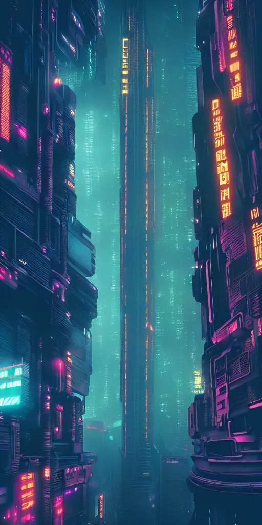 Image similar to epic cyberpunk cityscape, blade runner, james guilleard, beeple, laurie greasley, dan mcpharlin, ornate, dynamic, particulate