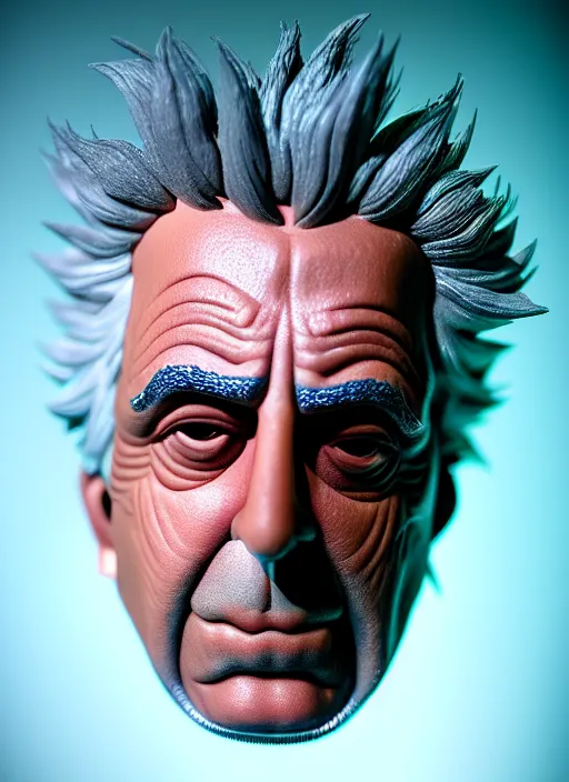 Image similar to rick sanchez closeup photograph dslr photorealistic, studio lighting, ektachrome, detailed, intricate, face detail