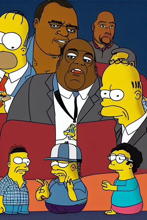 Prompt: notorious big in the art style of the simpsons tv show