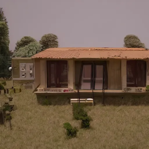 Prompt: house made from r 3 d 2