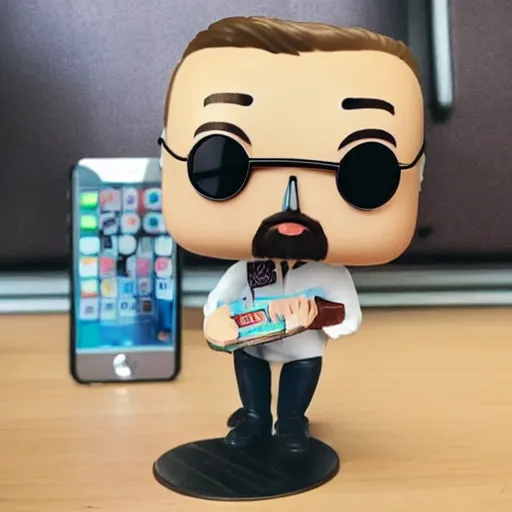 Prompt: elon music as a funko pop toy sitting on the toilet scrolling on his iphone