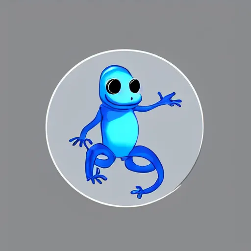 Prompt: blue salamander in a grey tuxedo and a bowtie, character icon