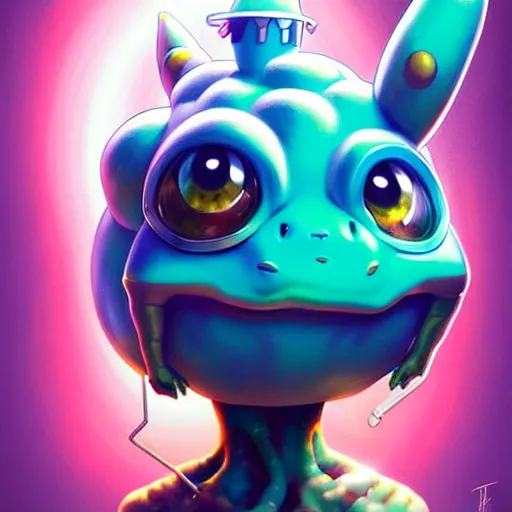 Image similar to lofi BioPunk Pokemon Bulbasaur portrait Pixar style by Tristan Eaton_Stanley Artgerm and Tom Bagshaw