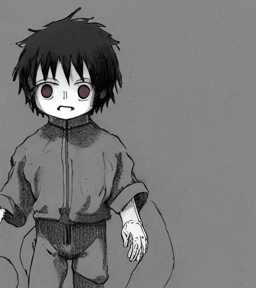 Prompt: attractive little boy wearing an cyborg bear suit, artwork in kentaro miura and made in abyss and inazuma eleven, smooth, beautiful lightness, anatomically correct, trending on pixiv, attractive composition