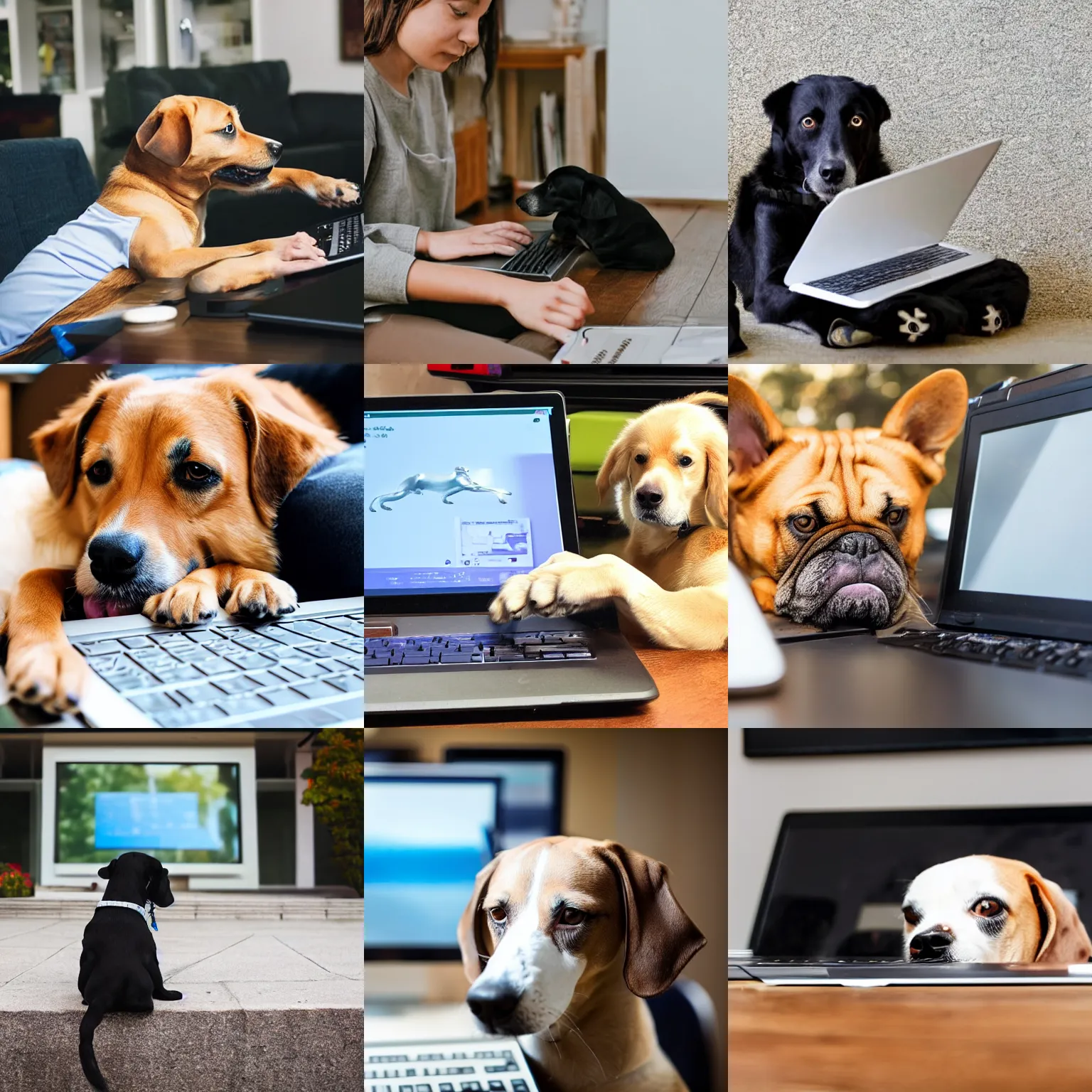 Image similar to a dog using computer